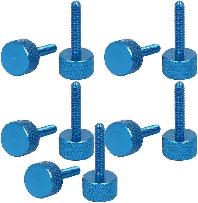 Main image of Computer PC Graphics Card Knurled Head Thumb Screws Sky Blue M3x16mm 10pcs