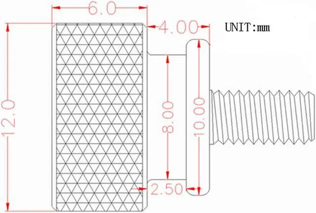 Alt view image 3 of 3 - Computer PC Case Aluminum Alloy Knurled Thumb Screws Black M3x12mm 10pcs