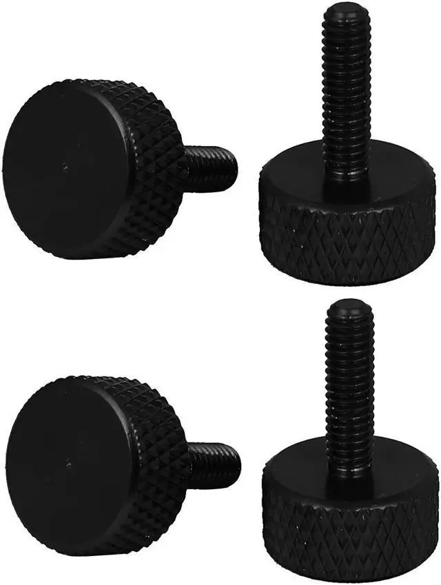 Main image of Computer Graphics Card Flat Head Knurled Thumb Screws Black M3.5x12mm 4pcs