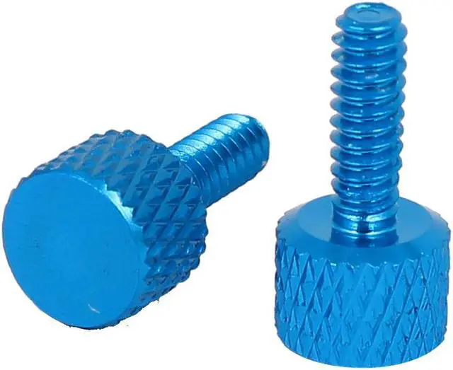 Alt view image 2 of 3 - Computer Graphics Card Round Head Knurled Thumb Screws Sky Blue 6#-32 10pcs