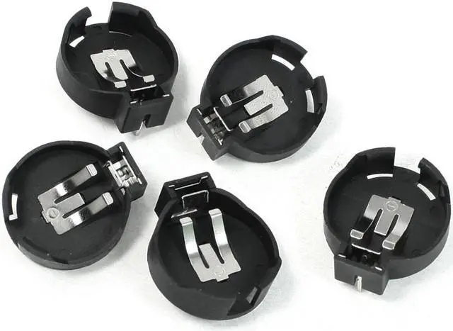 Main image of 5 Pcs Lithium Button Battery Holder Case Black for CR2450 LIR2450