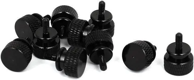 Main image of Computer PC Case Aluminum Alloy Knurled Thumb Screws Black M3x7mm 10pcs