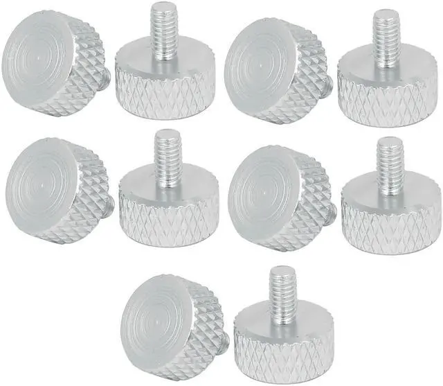 Main image of Computer Graphics Card Flat Head Knurled Thumb Screws Silver Tone M3.5x6mm 10pcs