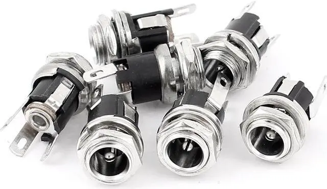 Main image of 7 Pcs 5.5x2.1mm DC Power Supply Jack Socket Female Panel Mount Connector