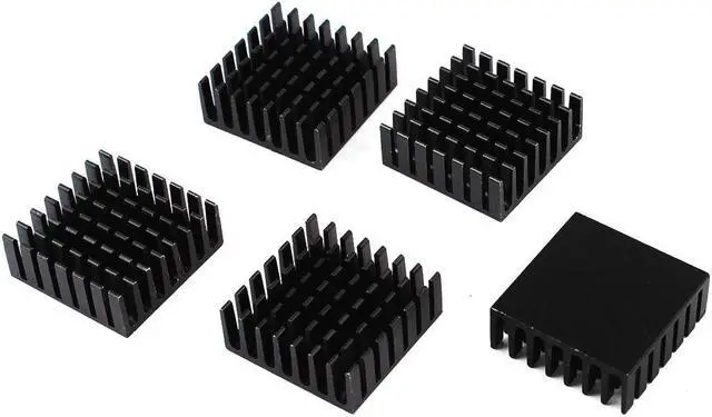 Main image of Black Aluminum Chipset Heatsink Cooling Fin 28mm x 28mm x 11mm 5 Pieces