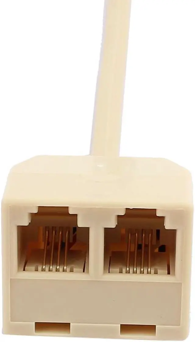 Alt view image 3 of 3 - 4Pcs RJ11 6P4C Male to 2 Ports Female Telephone Line Splitter Adapter Converter
