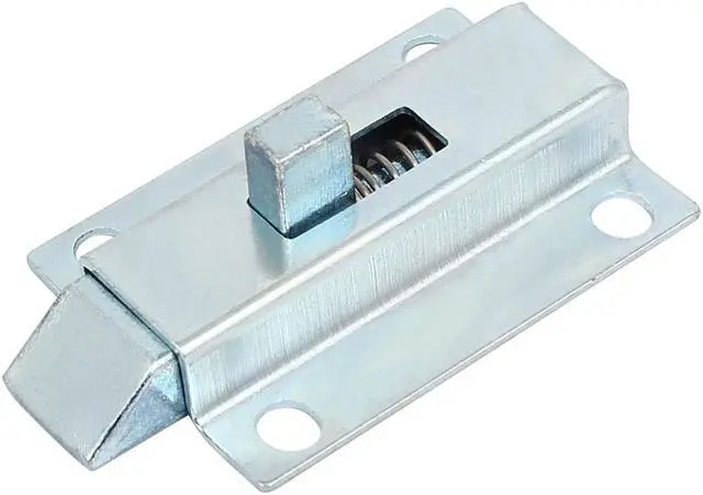 Main image of Unique Bargains50mm 2" Length Metal Spring Loaded Barrel Bolt Door Latch Lock Silver Tone