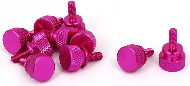 Main image of Computer PC Case Shoulder Type Knurled Thumb Screw Fushcia M4x10mm 10pcs