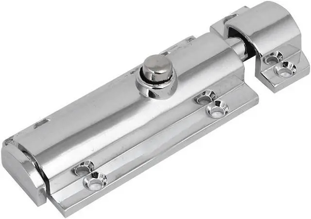 Alt view image 4 of 4 - 3-inch Length Spring Loaded Security Door Lock Latch Barrel Bolt Hasp Stapler