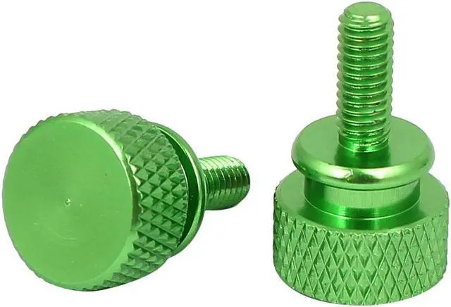 Alt view image 2 of 3 - Computer PC Case Shoulder Type Knurled Thumb Screw Green M4x10mm 10pcs