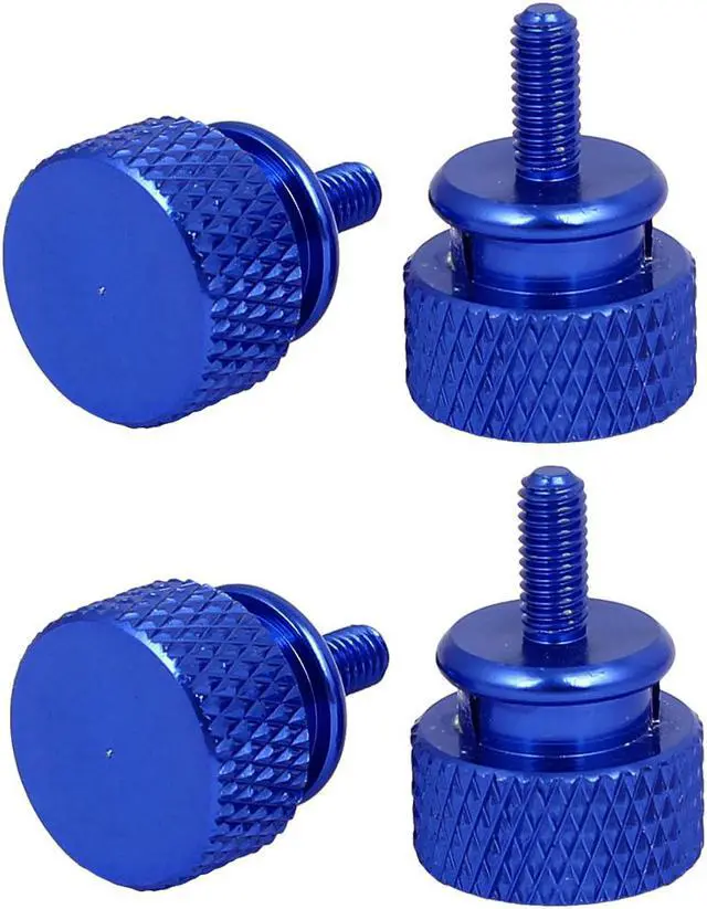 Main image of Computer PC Case Aluminum Alloy Knurled Thumb Screws Royal Blue M3x7mm 4pcs