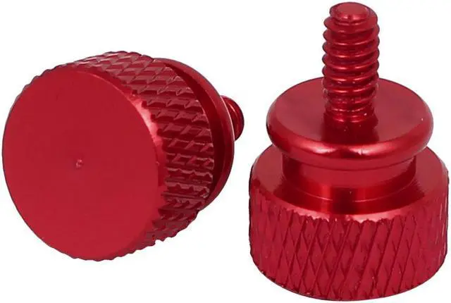 Alt view image 2 of 3 - Computer PC Case Fully Threaded Knurled Thumb Screws Wine Red 6#-32 10pcs