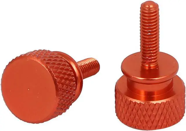 Alt view image 2 of 3 - Computer PC Case Fully Threaded Knurled Thumb Screws Orange M3.5x12mm 10pcs