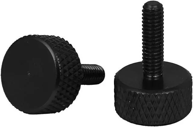 Alt view image 2 of 3 - Computer Graphics Card Flat Head Knurled Thumb Screws Black M3.5x12mm 4pcs