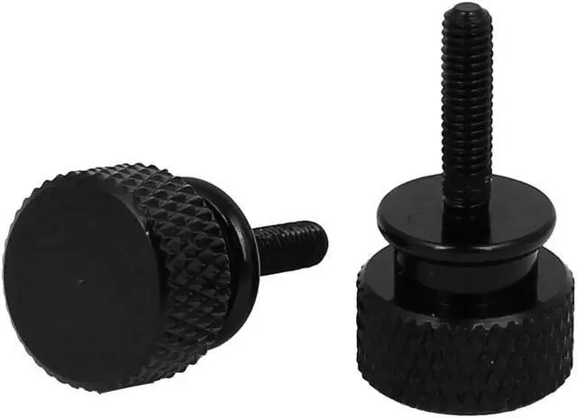 Alt view image 2 of 3 - Computer PC Case Aluminum Alloy Knurled Thumb Screws Black M3x12mm 10pcs