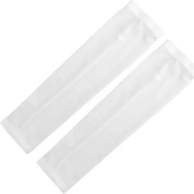 Alt view image 2 of 7 - Unisex Golf Basketball Sports Sun Protection Cover Arm Sleeves White XL Pair