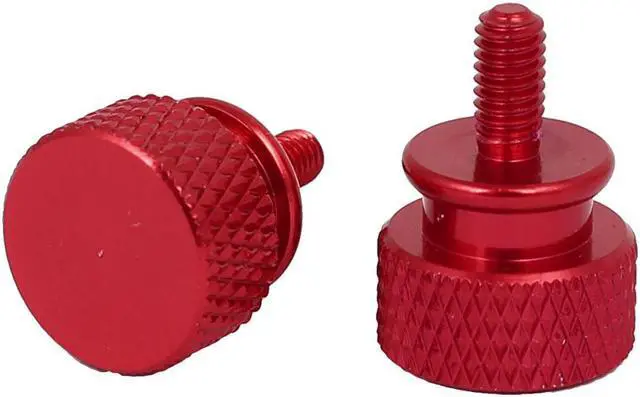 Alt view image 2 of 3 - Computer PC Case Aluminum Alloy Knurled Thumb Screws Wine Red M3x7mm 4pcs