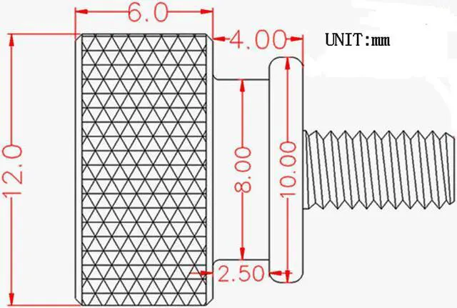 Alt view image 3 of 3 - Computer PC Case Fully Threaded Knurled Thumb Screws Orange M3.5x12mm 10pcs