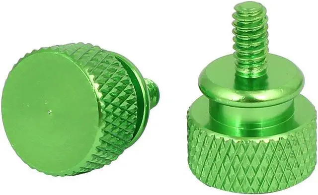 Alt view image 2 of 3 - Computer PC Case Fully Threaded Knurled Thumb Screws Green 6#-32 10pcs