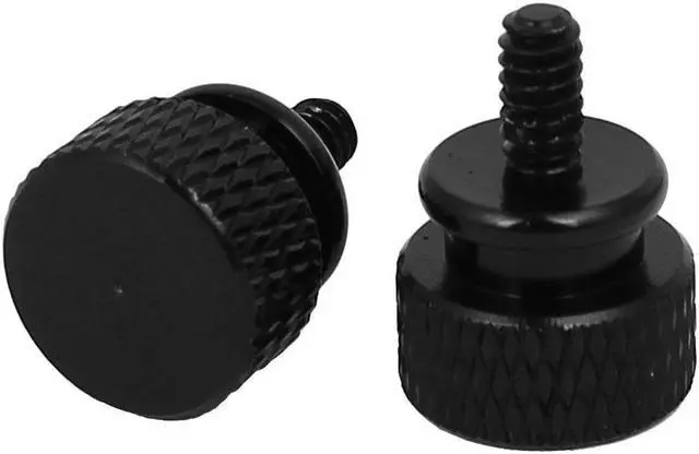 Alt view image 2 of 3 - Computer PC Case Fully Threaded Knurled Thumb Screws Black 6#-32 10pcs