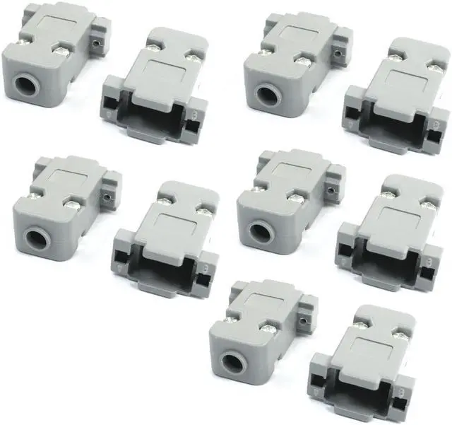 Main image of 10Pcs RS232 9Pins DB9 Plastic Connector Shell w Installing Screws