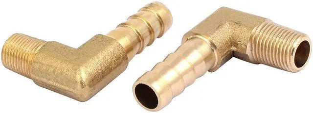 Main image of 1/8BSP Male Thread 8mm Hose Barbed Fitting Right Angle Elbow Connector 2pcs