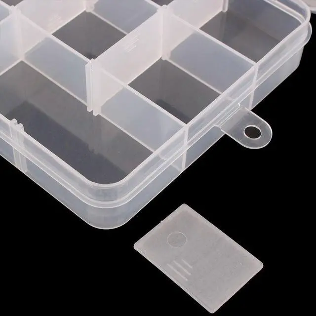 Alt view image 4 of 5 - Unique Bargains Plastic 15 Compartments Jewelry Earring Bead Container Storage Case