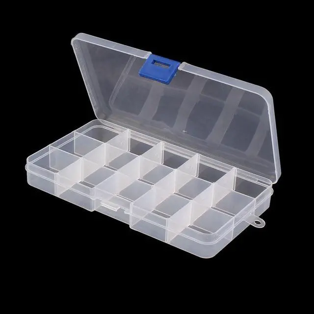 Alt view image 3 of 5 - Unique Bargains Plastic 15 Compartments Jewelry Earring Bead Container Storage Case