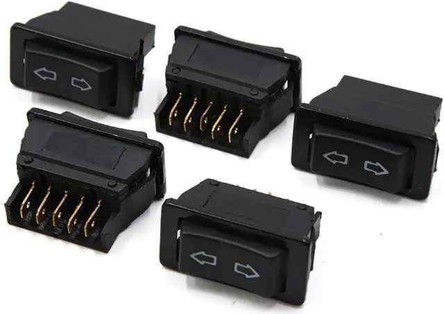 Main image of Universal 5 Terminals Black Auto Car Electric Power Window Lifter Switch 5 Pcs