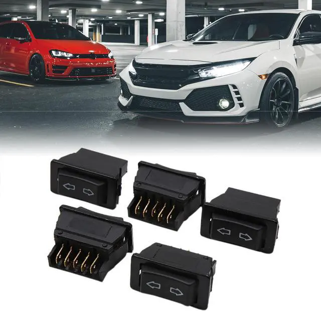 Alt view image 2 of 2 - Universal 5 Terminals Black Auto Car Electric Power Window Lifter Switch 5 Pcs