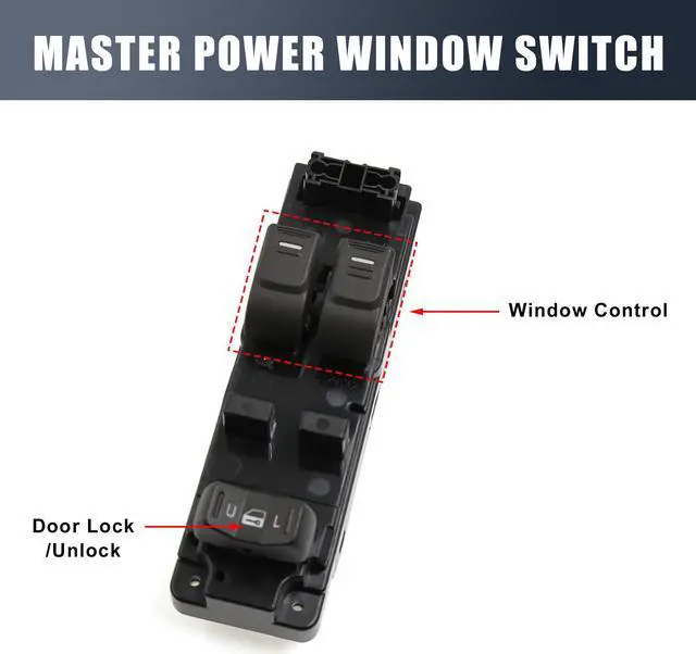 Alt view image 3 of 5 - Electric Power Window Master Switch Front Left 25779766 for 2004-2012 GMC Canyon