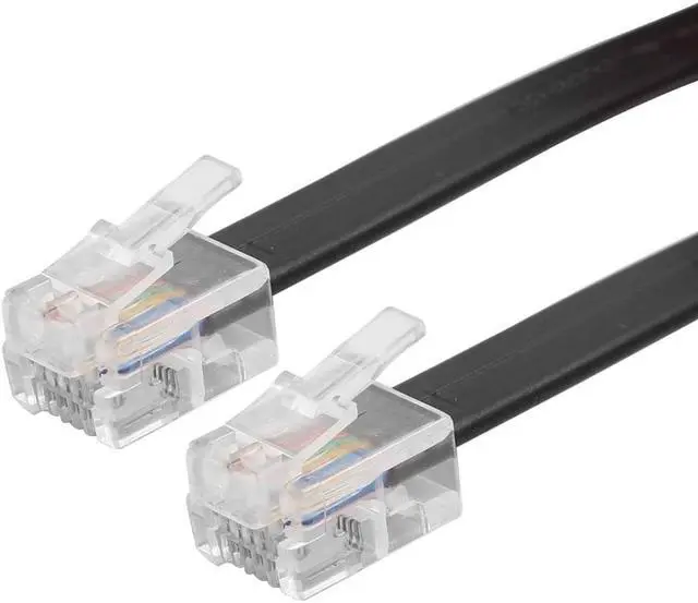 Alt view image 2 of 2 - RJ12 6P6C Telephone Handset Receiver Extension Line Wire Cable Black 2.59M Long