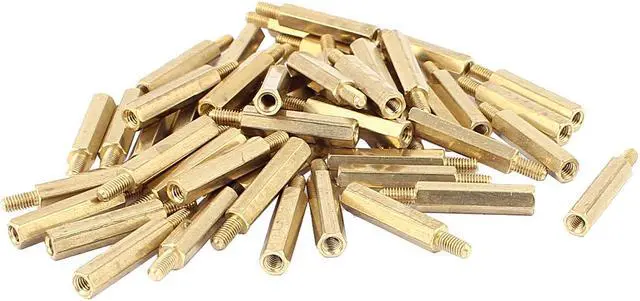 Main image of Unique Bargains 50pcs Computer Motherboard M3 20mm+6mm Female to Male Standoffs Screw Hex Spacer