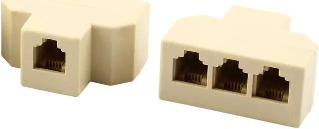 Alt view image 2 of 2 - Plastic RJ11 1 to 3 Female Telephone Cable Line Ethernet Connector Splitter 4pcs