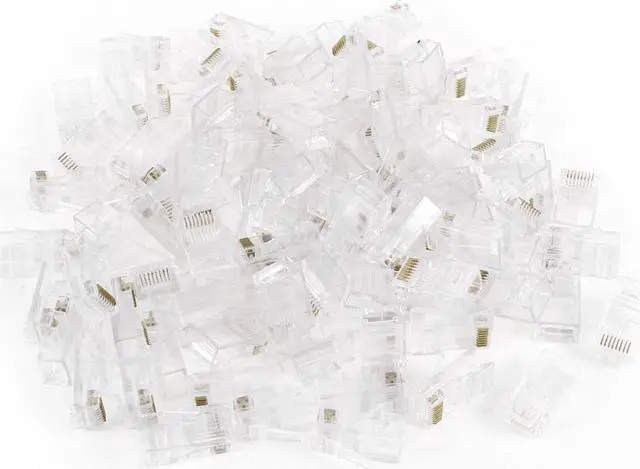 Main image of Clear Plastic Shell RJ45 Cat5 8P8C Male Plug Network Connectors Couplers 100 Pcs