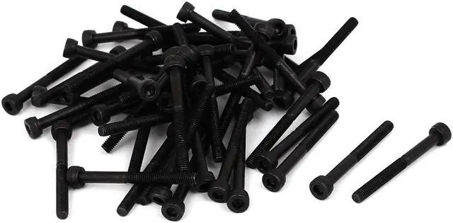 Main image of M3 x 30mm Alloy Steel Bolt Cap Point Hex Socket Head Screws Black 50PCS