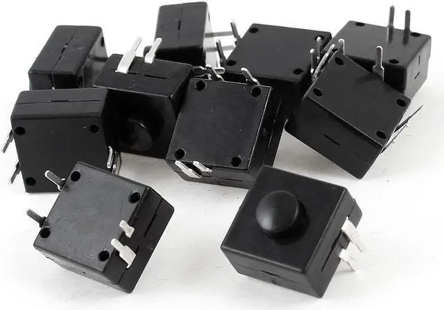 Main image of Unique Bargains 10 Pcs 12mm x 12mm 4 Pin Square Push Button Switch for Electric Torch