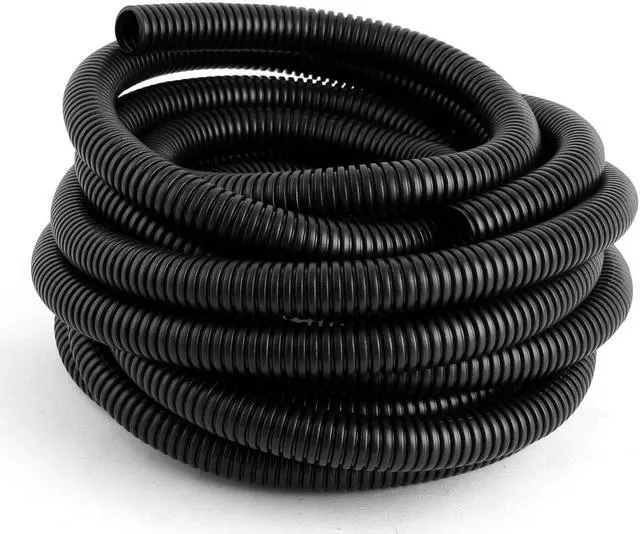 Main image of Unique Bargains 20mm OD Protective Spiral Conduit Corrugated Tube Tubing Hose Black 6.2M 20.3Ft