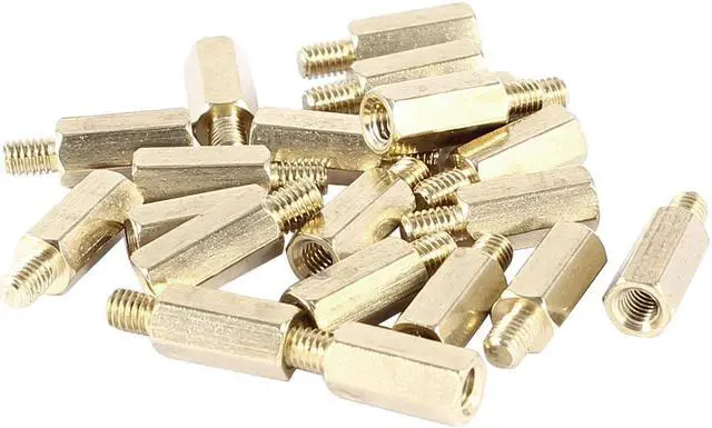 Main image of Unique Bargains 20 Pcs PCB Motherboard Standoff Hex Spacer Screw Nut M3 Male 4mm to Female 10mm