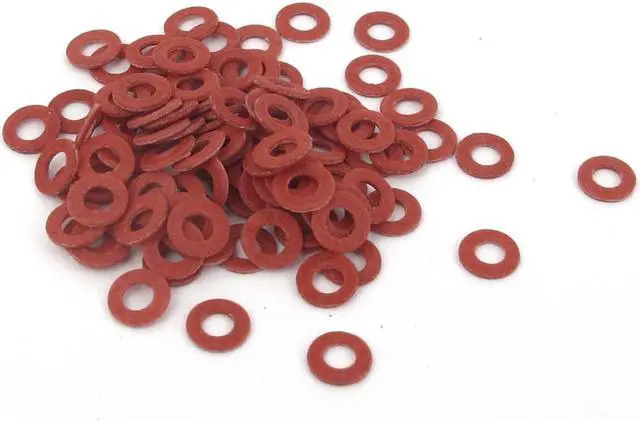 Main image of 2mmx4mmx0.5mm Fiber Motherboard Insulating Washers Insulation Spacer Red 100pcs