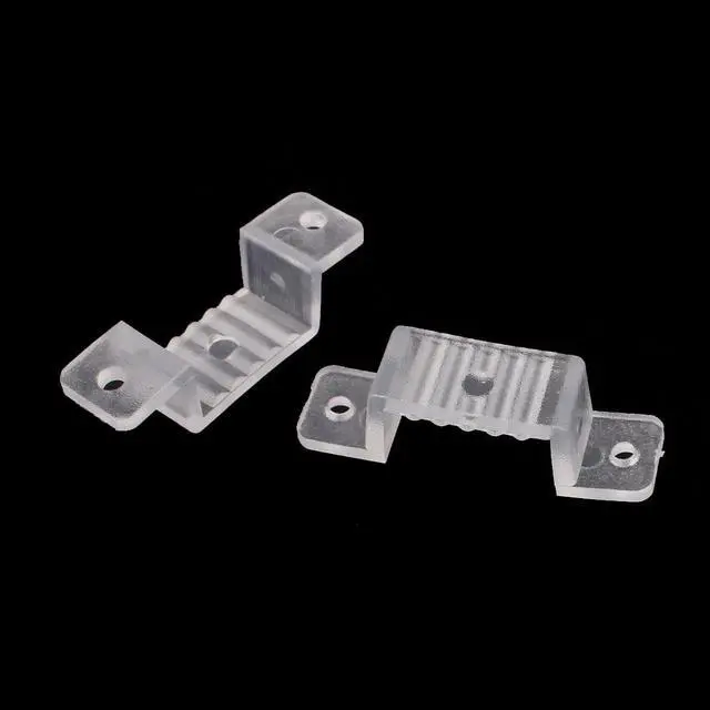 Alt view image 2 of 3 - 18mm x 8mm Plastic LED Light Strip Fixing Mounting Bracket Clear 50pcs