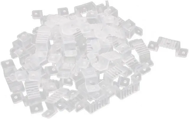 Main image of 18mm x 8mm Plastic LED Light Strip Fixing Mounting Bracket Clear 50pcs