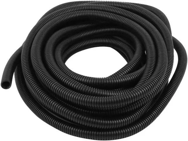 Main image of Plastic Flexible Corrugated Conduit Pipe Hose Tube 9.9m Long Black