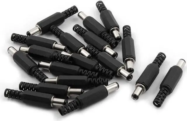 Main image of DIY Plastic Cover DC Power Male Jack Connector Black 2.1 x 5.5mm 18 Pcs