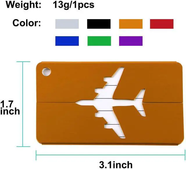 Alt view image 4 of 6 - Luggage Handbag Name Address Message Label Tag Card Holder Gold Tone 2pcs