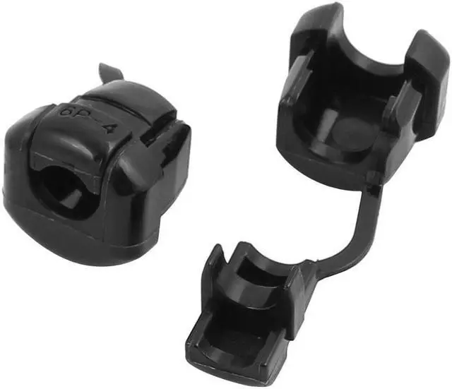 Alt view image 2 of 2 - 100Pcs 6P-4 Round Cable Wire Strain Relief Bush Grommet 14mm Diameter Black