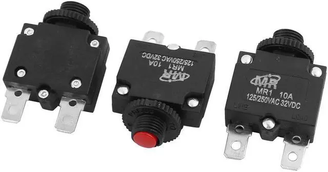 Main image of MR1 AC 125V/250V DC 32V 10A Circuit Breaker Current Overload Protector 3pcs