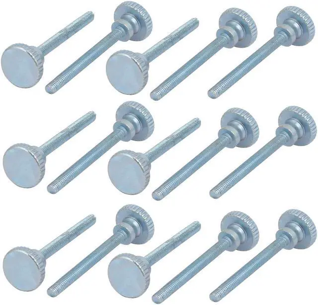 Main image of Unique Bargains M3x30mm Carbon Steel Flat Knurled Head Fully Threaded Thumb Screw Bolt 15pcs