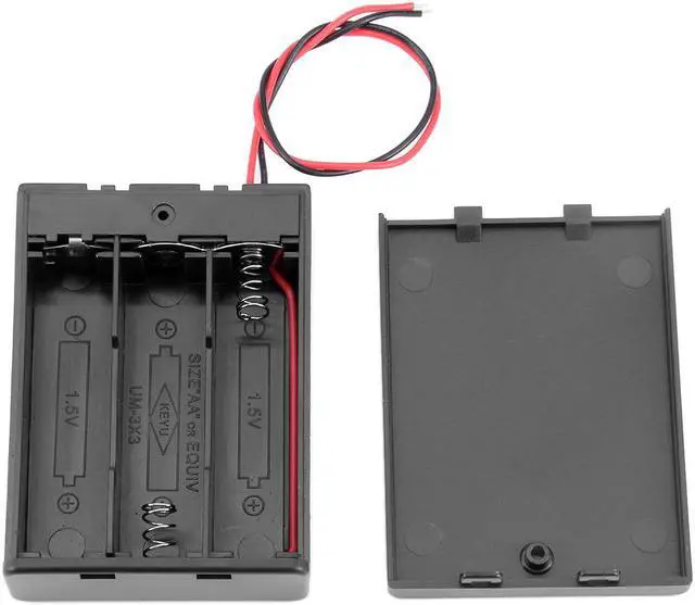 Alt view image 5 of 7 - 2 x AAA Battery Holder Enclose Case Box Switch Wire Leads 3V Output Black