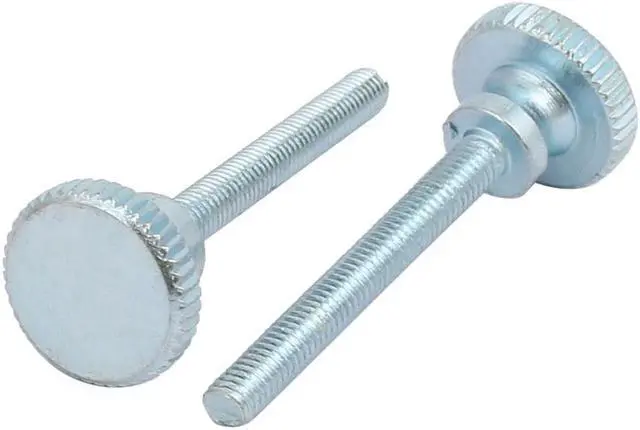 Alt view image 2 of 3 - Unique Bargains M3x25mm Carbon Steel Flat Knurled Head Fully Threaded Thumb Screw Bolt 10pcs